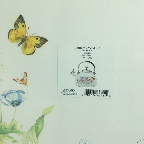 brand new LILAC PURPLE FLORAL Lenox Butterfly Meadow 2.5-Quart Tea Kettle - Picture 14 of 14